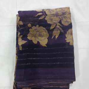 Royal Wine Floral Elegance Saree