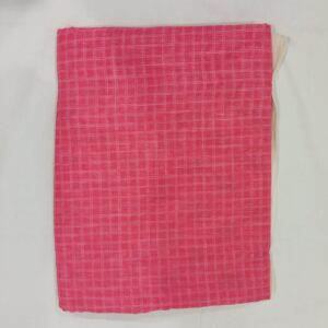 Pink Checked Cotton Saree